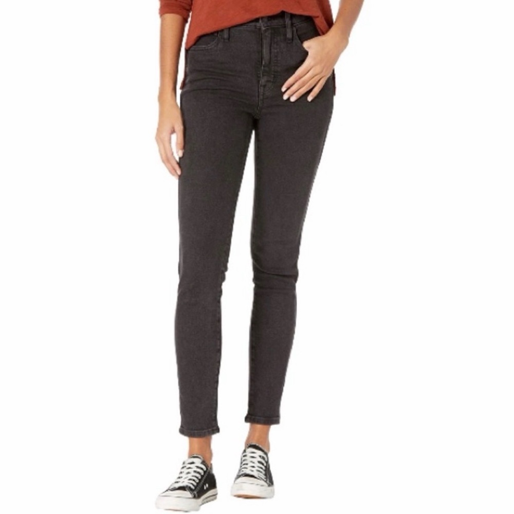 Madewell 10" High-Rise Black Wash Skinny Jeans (30)